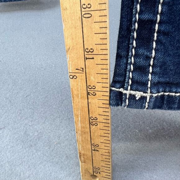 Miss Me Jeans Women's 29x33 (8) Blue Straight Embellished Angel Wings Blingy - Picture 14 of 15